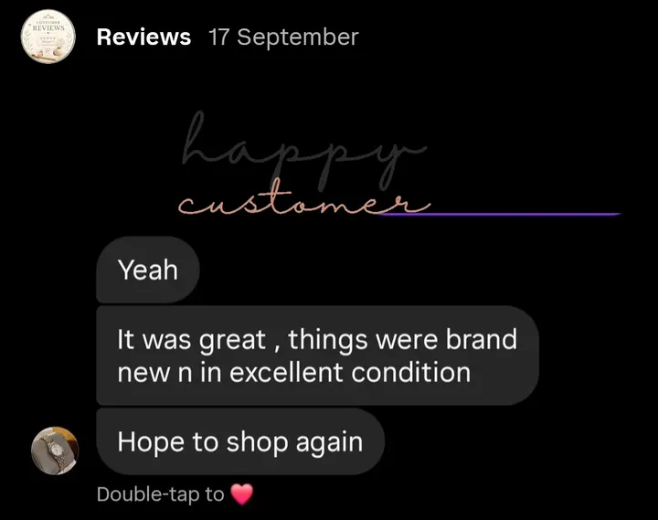 Customer review from Instagram